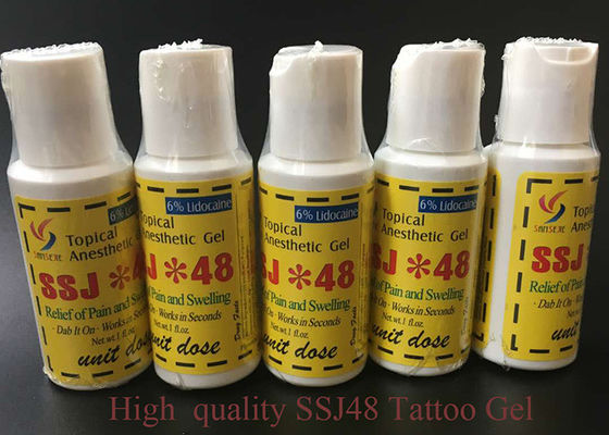 Porcellana Gel anestetico dell'anestetico del tatuaggio della lidocaina SSJ*48 della crema 6% del tatuaggio del labbro del sopracciglio fornitore