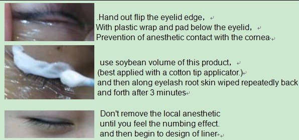 Crema anestetica del tatuaggio attuale indolore per i tatuaggi dell'occhio, l'inceratura, la depilazione ecc 0