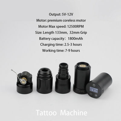 Acciaio inossidabile 1800mAh NARW Wireless Tattoo Machine 1-OLED Display Touch Screen Batteria Rotativa Tattoo Gun Tattoo Pen con Potenza RCA fornitore