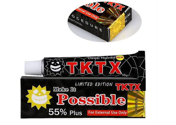 55% Crema anestetica topica Tktx nera Crema laser per la rimozione del tatuaggio 10g fornitore