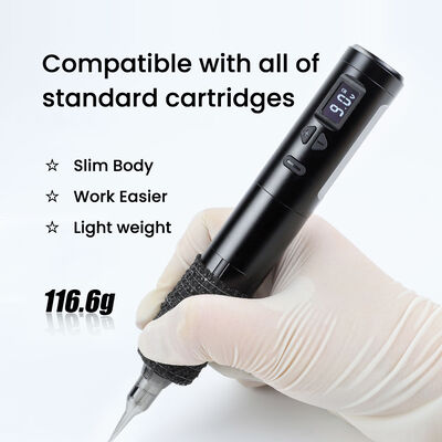 Dermografo senza fili Macchina elettrica per tatuaggi senza fili Macchina per il trucco permanente Aluminio 2 Batterie Teste Modello di connettore RCA fornitore