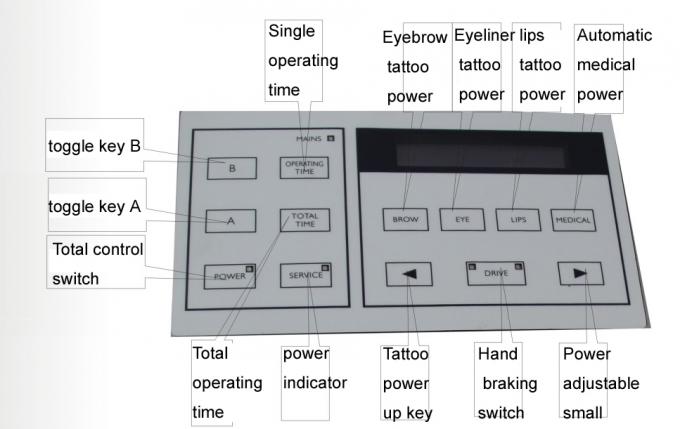 Rifornimenti permanenti dell'attrezzatura del tatuaggio di trucco, macchina del tatuaggio con l'alimentazione elettrica LCD 1
