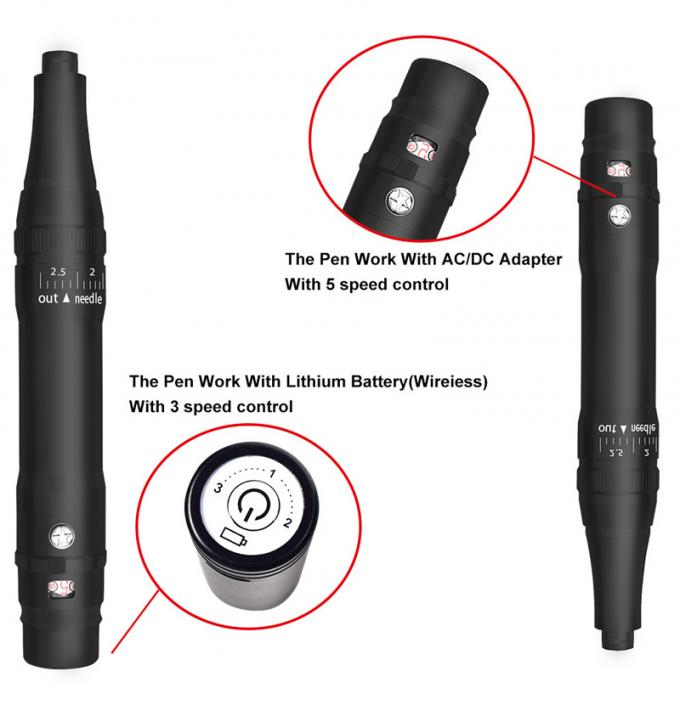 Macchina per tatuaggi di sopracciglia a batteria professionale con protrusione dell'ago da 0-3.5 mm e design wireless 3