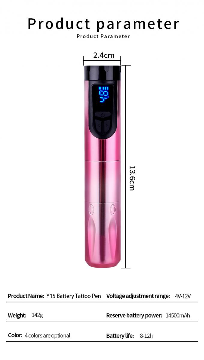 14500mAh Batteria di riserva Potenza Tattoo Wireless Machine con Display LCD e batteria sostitutiva Disegno in alluminio per aerei 6