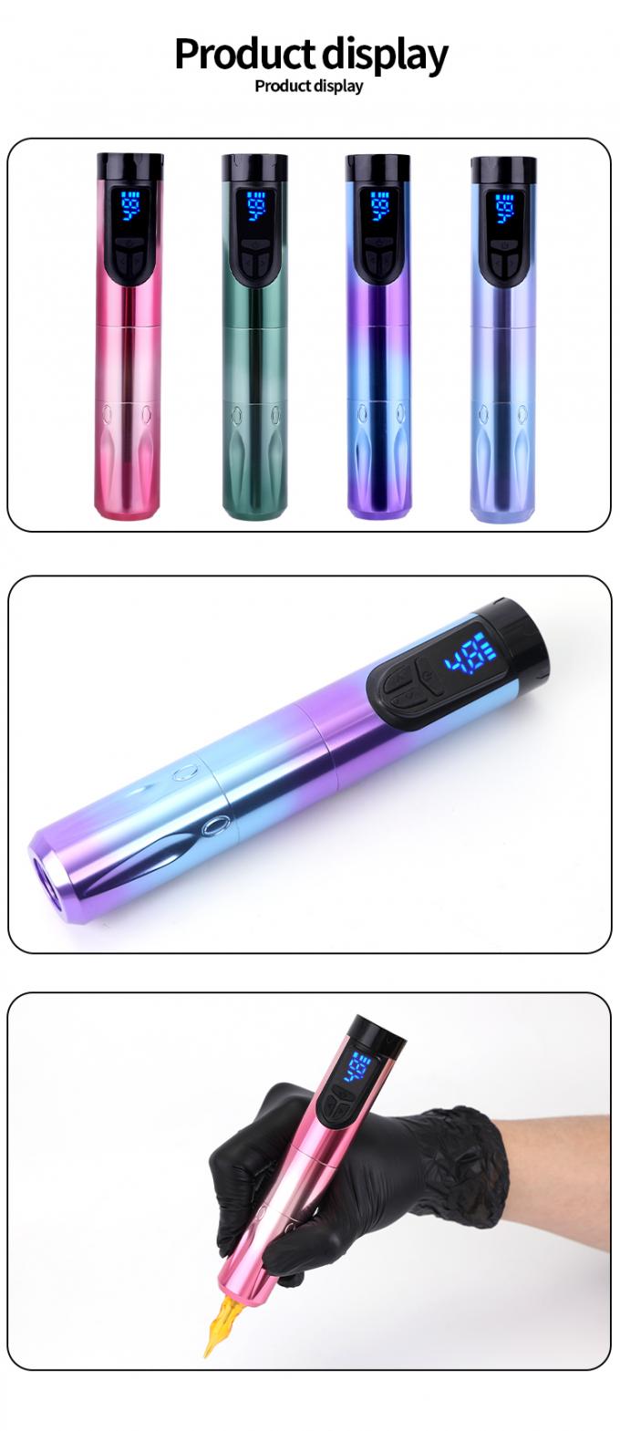 14500mAh Batteria di riserva Potenza Tattoo Wireless Machine con Display LCD e batteria sostitutiva Disegno in alluminio per aerei 7