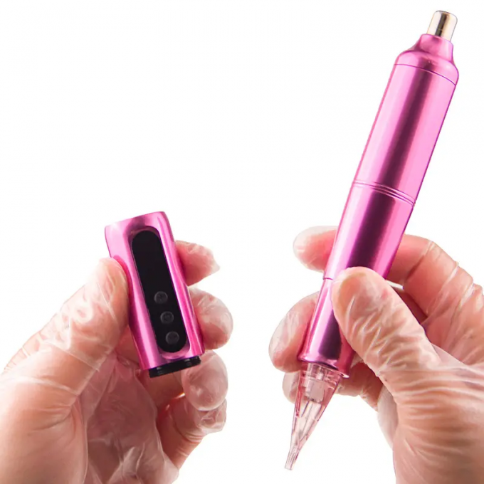 Micropigmentazione del cuoio capelluto Sopracciglia Eyeline Lip Rotary Tattoo Cartridges Pen Acciaio inossidabile con alimentazione elettrica a batteria 6