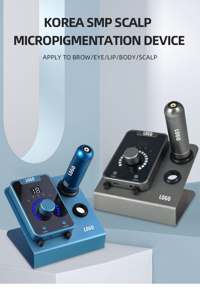 Dispositivo di micropigmentazione del cuoio capelluto SMP con trucco permanente e macchina da tatuaggio a motore svizzero in blu nero 0