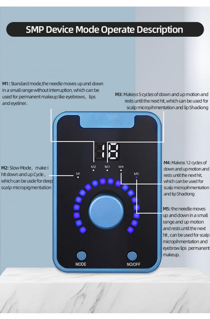 Dispositivo di micropigmentazione del cuoio capelluto SMP con trucco permanente e macchina da tatuaggio a motore svizzero in blu nero 4