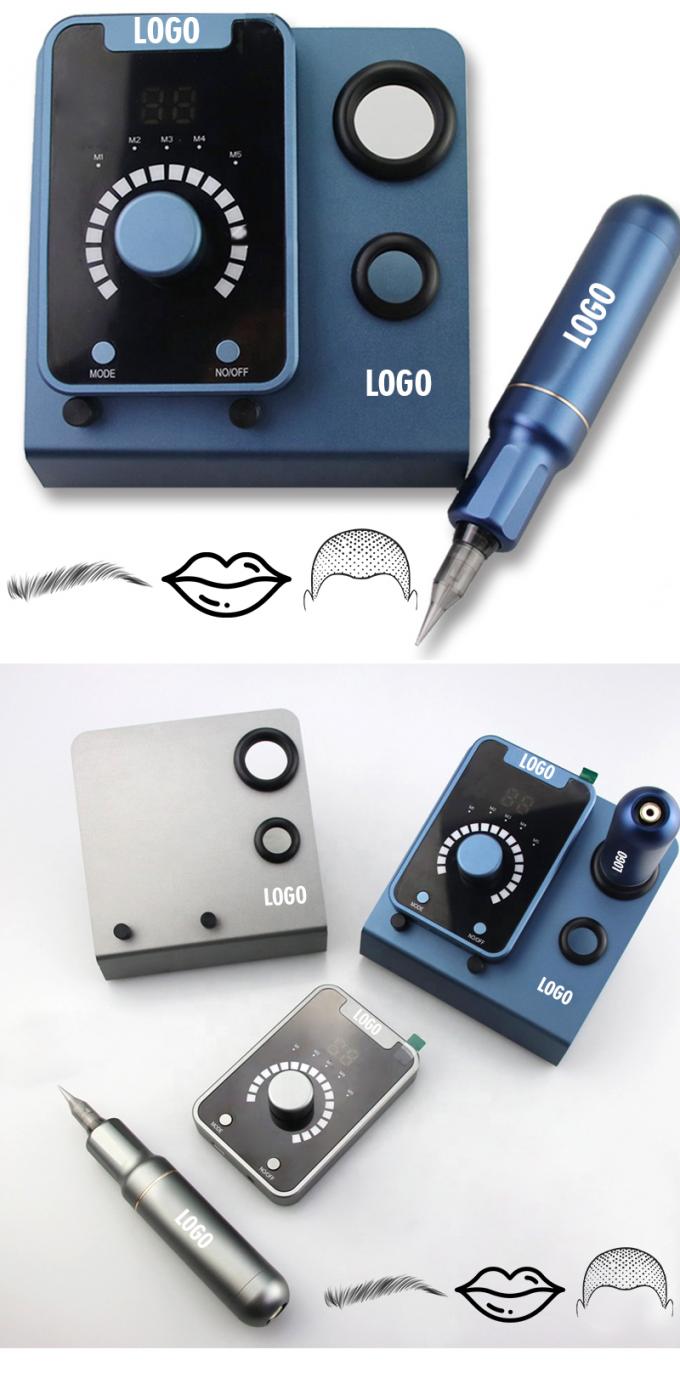 Dispositivo di micropigmentazione del cuoio capelluto SMP con trucco permanente e macchina da tatuaggio a motore svizzero in blu nero 8