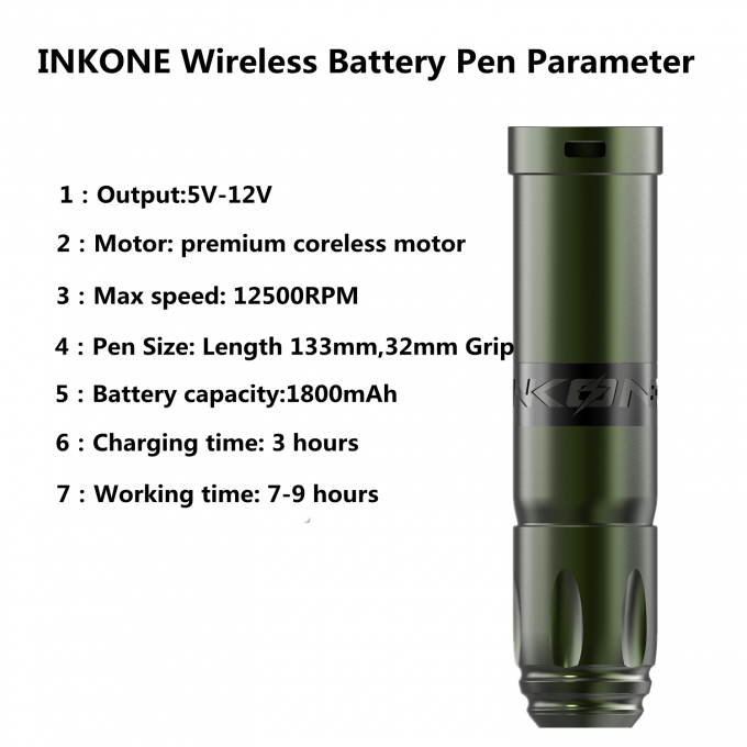 INKONE NARW Marca Digitale LCD Touch Screen Display 1800mAh Batteria Penna Del Tatuaggio Micropigmentazione Macchina Macchina Del Tatuaggio Senza Fili 4