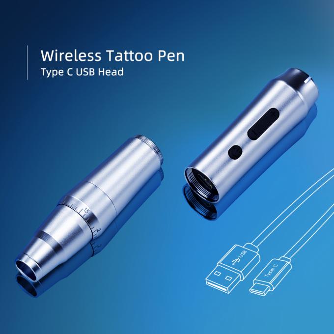 Penna elettrica per tatuaggi senza fili Macchina per trucco permanente senza fili con doppia batteria Pistola per tatuaggi con sopracciglia 6