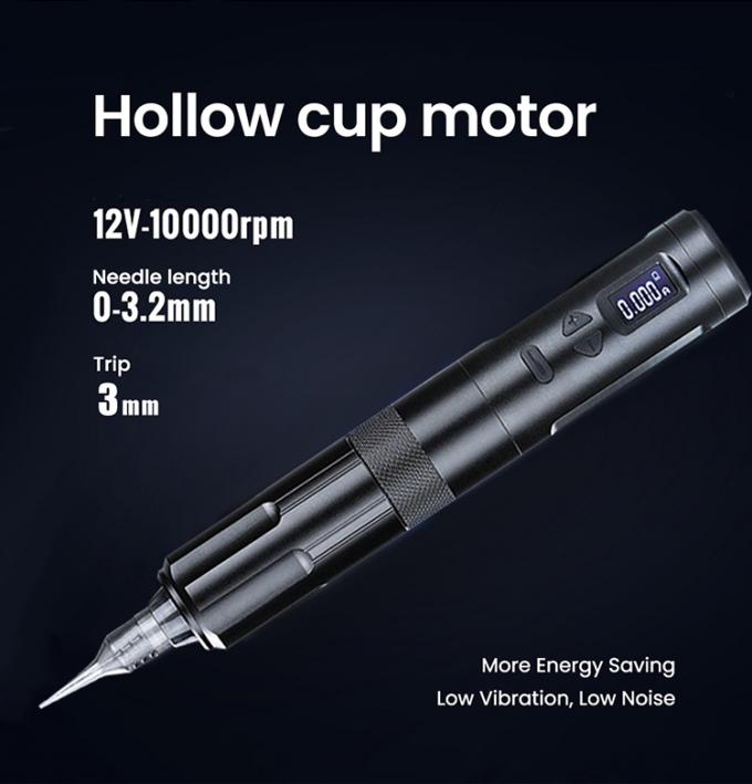 Dermografo senza fili Macchina elettrica per tatuaggi senza fili Macchina per il trucco permanente Aluminio 2 Batterie Teste Modello di connettore RCA 6