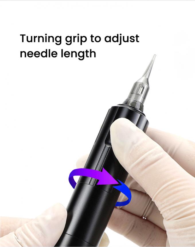 Dermografo senza fili Macchina elettrica per tatuaggi senza fili Macchina per il trucco permanente Aluminio 2 Batterie Teste Modello di connettore RCA 10