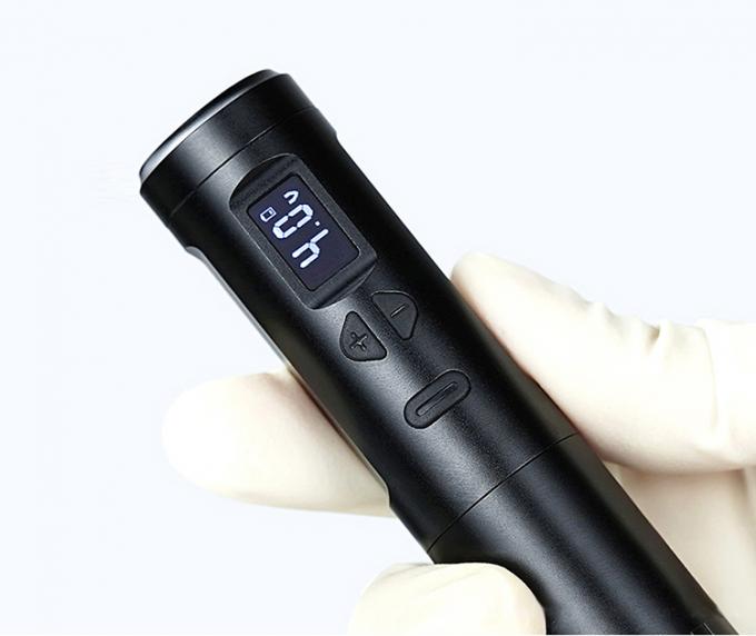 Dermografo senza fili Macchina elettrica per tatuaggi senza fili Macchina per il trucco permanente Aluminio 2 Batterie Teste Modello di connettore RCA 20