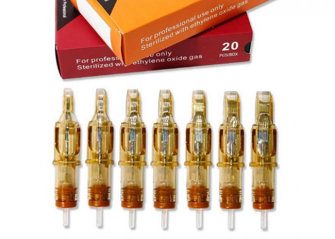 20pcs/scatola Cartuccia gialla per tatuaggi Sopracciglia Aghi per il trucco permanente 0